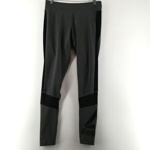 Reebok Speedwick Leggings Womens Size Medium Black and Grey Exercise Gym Yoga